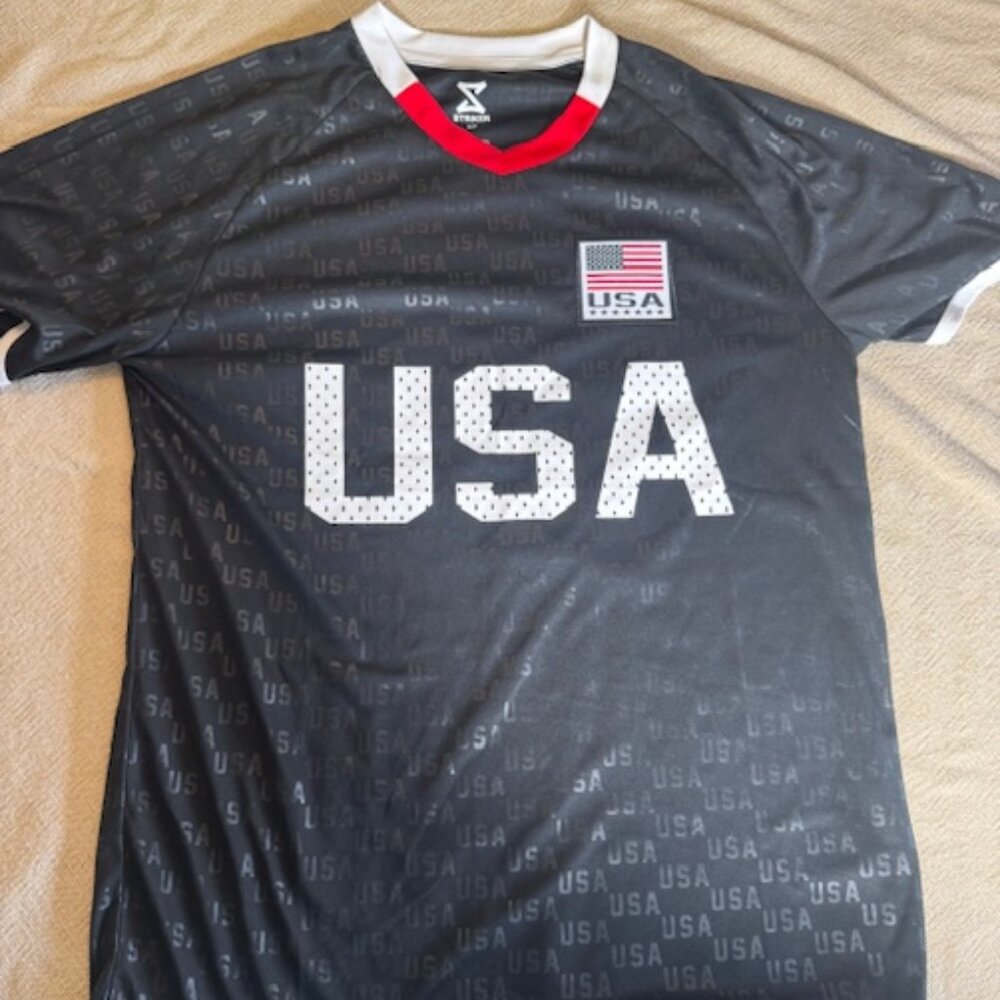 USA Black Athletic Jersey Shirt - Men's Size S